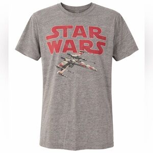 Star Wars X-Wing Fighter Graphic Tee Medium | Heather Gray Short Sleeve T-Shirt